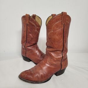 Tony Lama Vintage Rustic Brown Western Men Boots Sz 9.5EE